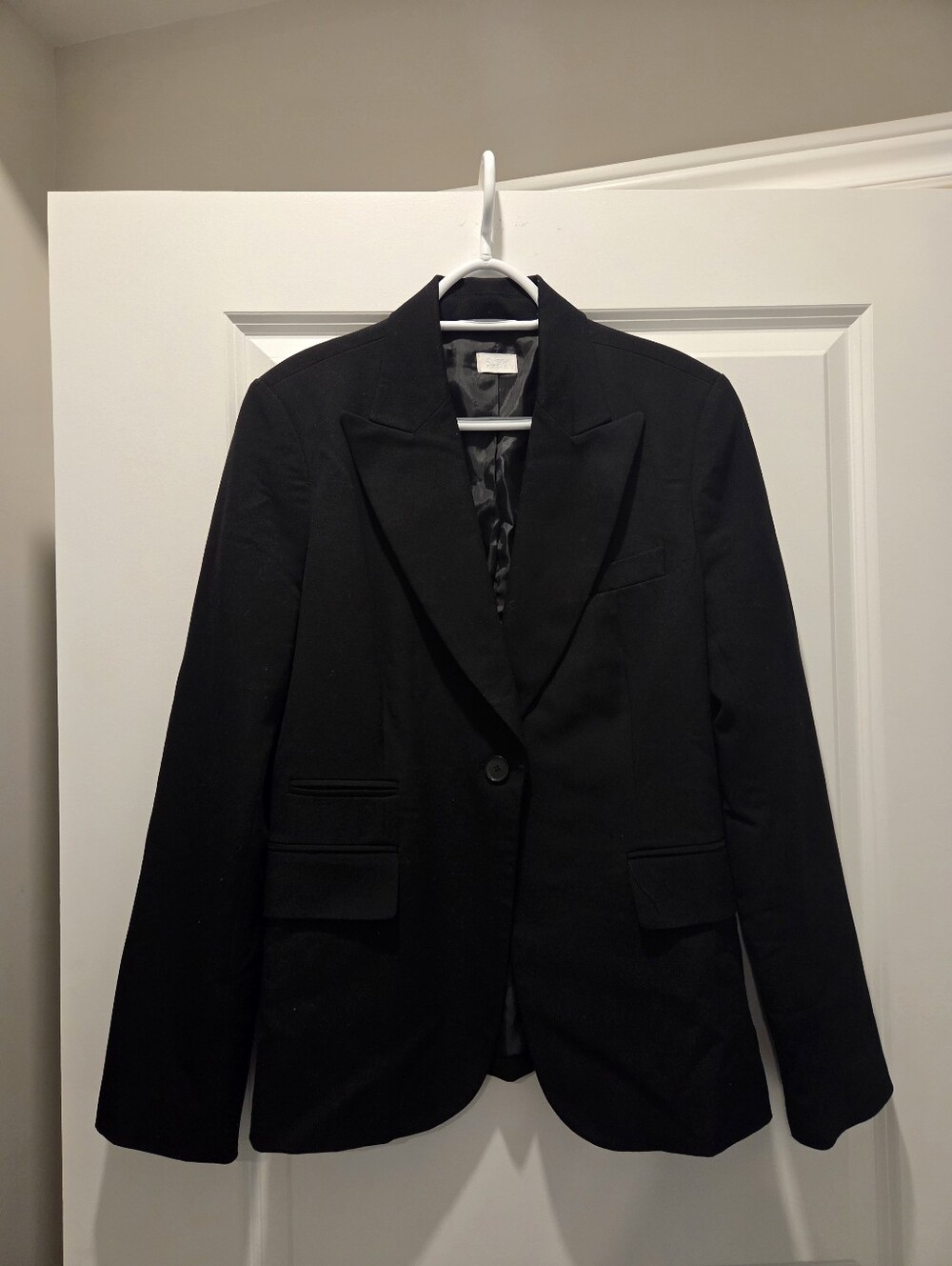 Suzy Shier Black Womens Single-Button Blazer